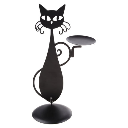 Midnight Panther - Mystieke Zwarte Kat Kaarsenhouder