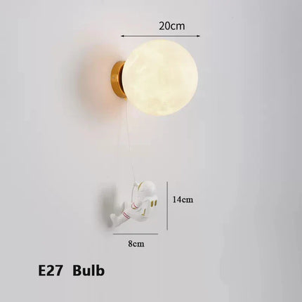 LunarGlow Wall Lamp - Maanvormige Astronaut Verlichting