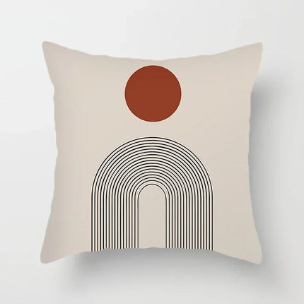 Aurum Kussenhoes - Moderne Zwart-Wit Kussenhoes met Abstracte Kunstprint