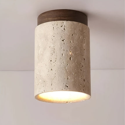 ZenElegance Wabi Sabi Luxe Plafondverlichting - Natuurlijke Travertijn LED