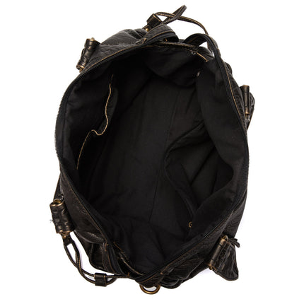 NoirClass - Elegante Zwarte Lederen Handtas