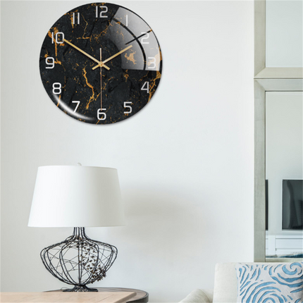 Stijlvolle Marmeren Wandklok met Geruisloze Mechanisme