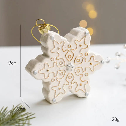 CharmingSnow Kerstdecoratie – Betoverende Keramische Kersthangdecoratie