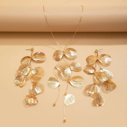 LeafElegance Set - Blad Hanger en Oorbellen