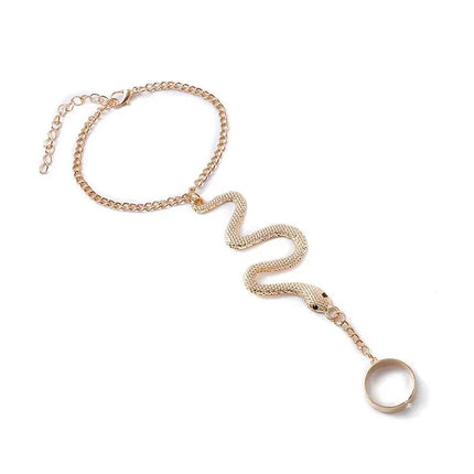 SerpentElegance – Luxe Slangenarmband en Ring Set