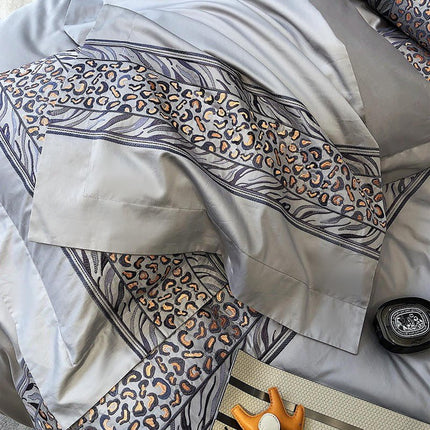 Leopard Grey – Luxe Dekbedovertrekset van Egyptisch Katoen