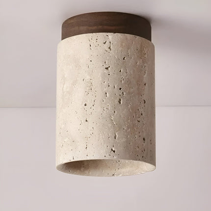 ZenElegance Wabi Sabi Luxe Plafondverlichting - Natuurlijke Travertijn LED