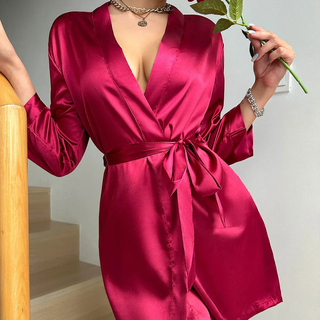ChicWrap Morning Gown - Luxe Glacé Zijde Ochtendjurk
