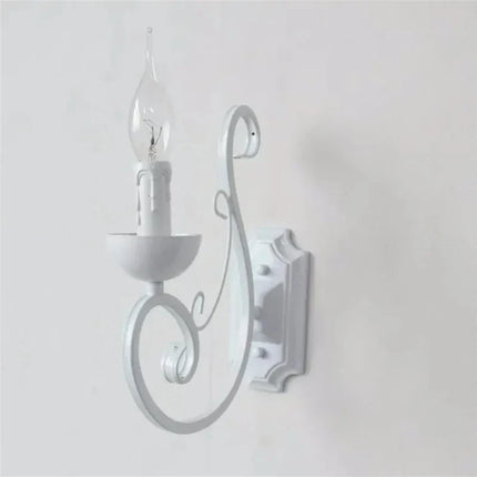 VintageGlow Lamp - Elegante Witte Muurlamp met Kaars E14