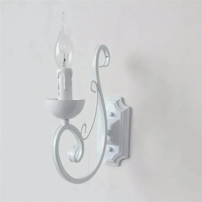 VintageGlow Lamp - Elegante Witte Muurlamp met Kaars E14