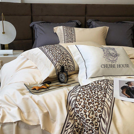 Leopard Grey – Luxe Dekbedovertrekset van Egyptisch Katoen