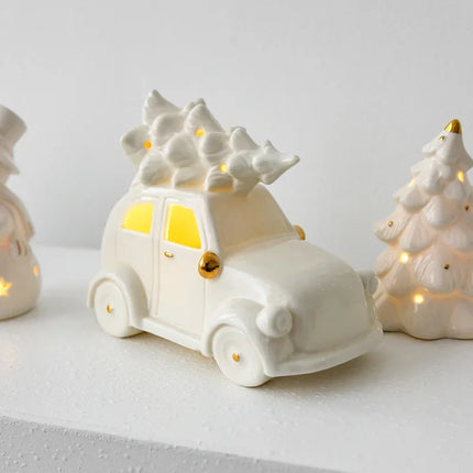 Magisc Kerstdecoratie - Verlichte Keramische Sneeuwman voor Feestdecoratie