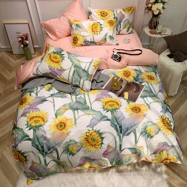 Dainty Sunflower - Luxueus Dekbedovertrek van Egyptisch Katoen