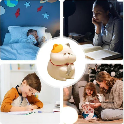 KittyGlow - Schattige Draadloze Nachtlamp met RGB Verlichting