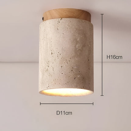 ZenElegance Wabi Sabi Luxe Plafondverlichting - Natuurlijke Travertijn LED