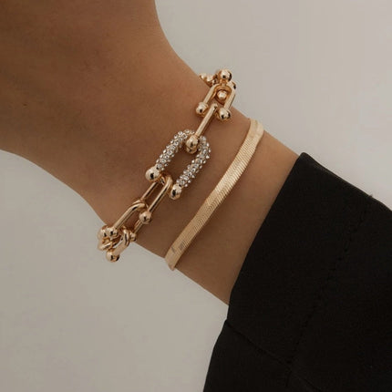 Stunning Bracelet Duo | Exquisite 2-Piece Set in Gold or Silver