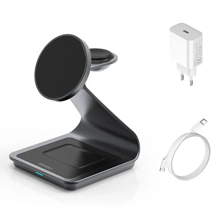 ChargeMaster 3-in-1 Draadloze Oplader - Snel & Stijlvol