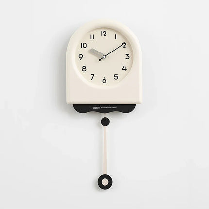 CremePendulum Clock - Koreaanse Wandklok met Modern Design