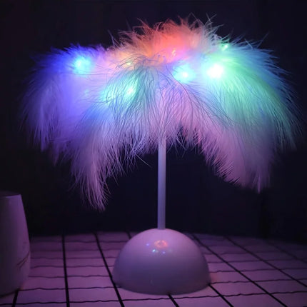 FeatherLuxe Lamp - Betoverende Tafellamp voor Warmte en Sfeer