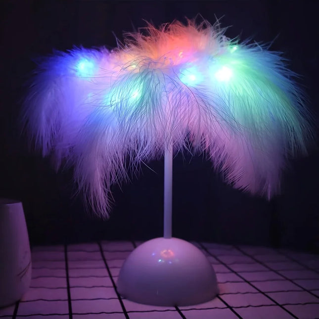 FeatherLuxe Lamp - Betoverende Tafellamp voor Warmte en Sfeer