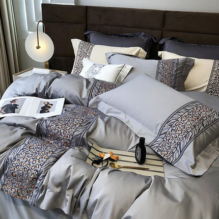 Leopard Grey – Luxe Dekbedovertrekset van Egyptisch Katoen