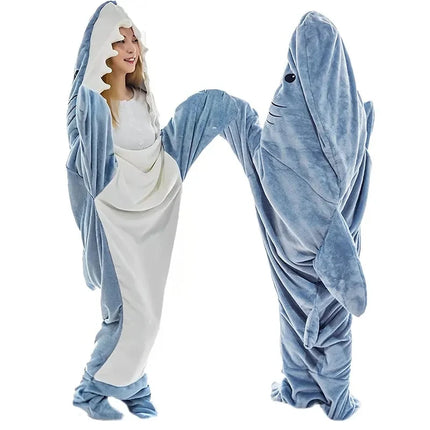 SharkWrap - Speelse Flanellen Slaapzak voor Gezelligheid