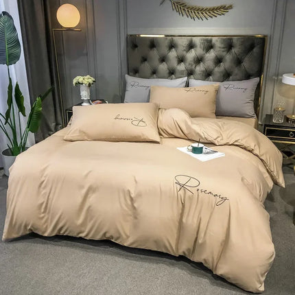 EmbroiLux Bedding - Elegante Luxe Dekbedovertrek met Borduurdesign
