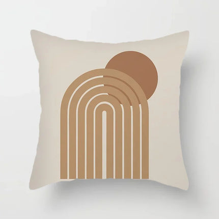 Aurum Kussenhoes - Moderne Zwart-Wit Kussenhoes met Abstracte Kunstprint