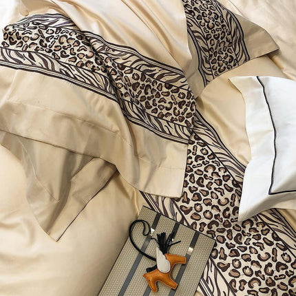Leopard Grey – Luxe Dekbedovertrekset van Egyptisch Katoen