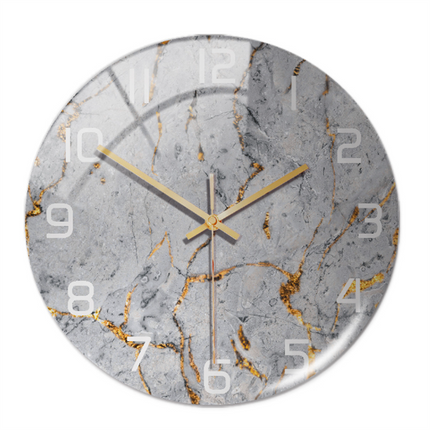 Stijlvolle Marmeren Wandklok met Geruisloze Mechanisme