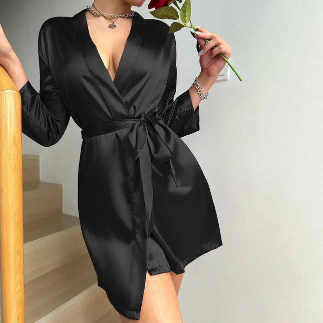 ChicWrap Morning Gown - Luxe Glacé Zijde Ochtendjurk