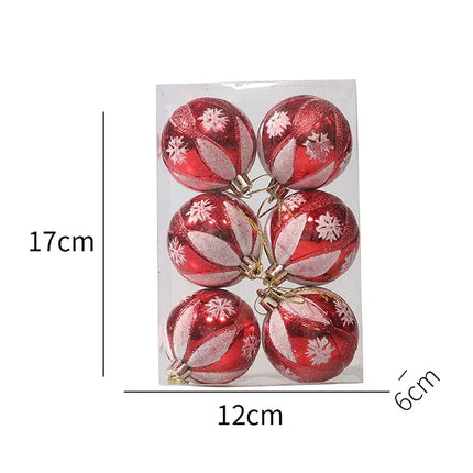 Charming Kerstdecoratie - Elegante Sneeuwvlok Kerstballen Set van 6