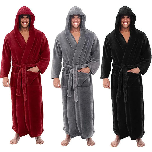 HoodedChill Badjas - Luxe Pluche Hooded Badjas voor Mannen