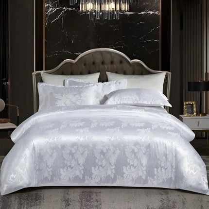 Chic Satijnen Jacquard Dekbedovertrek voor Luxe Slaapkamer