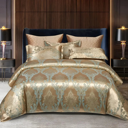 Chic Satijnen Jacquard Dekbedovertrek voor Luxe Slaapkamer