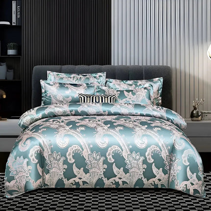 Chic Satijnen Jacquard Dekbedovertrek voor Luxe Slaapkamer