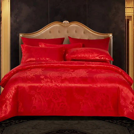 Chic Satijnen Jacquard Dekbedovertrek voor Luxe Slaapkamer