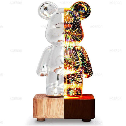 StarBear - Betoverende 3D Vuurwerk Effect Lamp