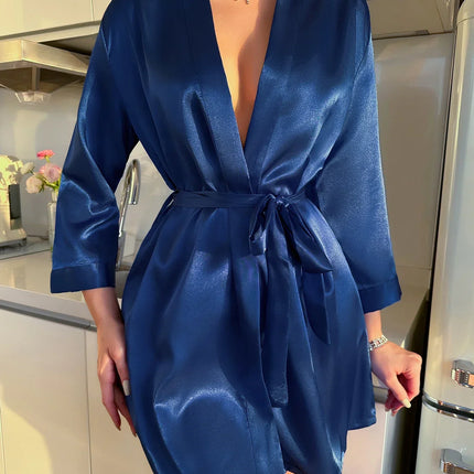 ChicWrap Morning Gown - Luxe Glacé Zijde Ochtendjurk