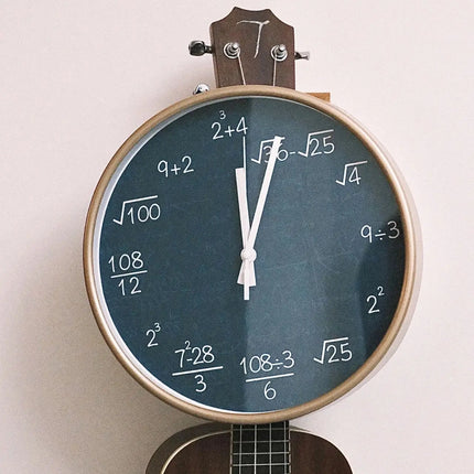 ChalkBoard Clock - Wiskundige Formules Wanddecoratie