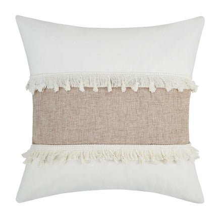 Bohemian Kussenhoes - Geometrisch Kussenhoes in Beige met Franjes