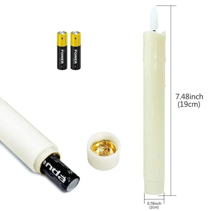 TaperFlame – Elegant Vlamloze LED Kaarsen Set van Twee