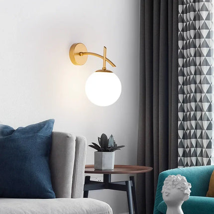 LumiSconce – Zwart Gouden Glazen Wandlamp