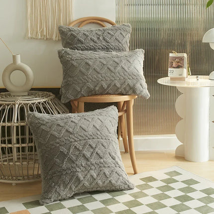 SilkAura Décor Kussenhoes - Luxe Comfort met Geometrische Jacquard