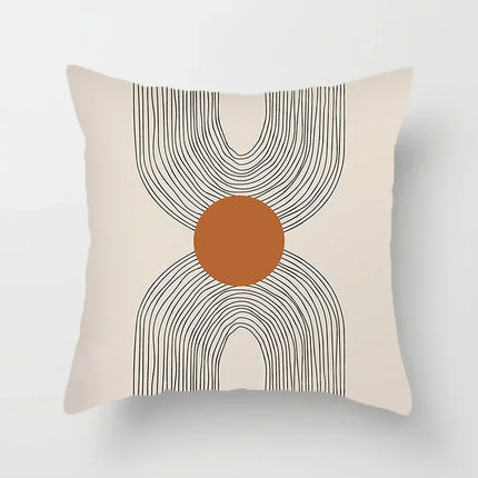 Aurum Kussenhoes - Moderne Zwart-Wit Kussenhoes met Abstracte Kunstprint