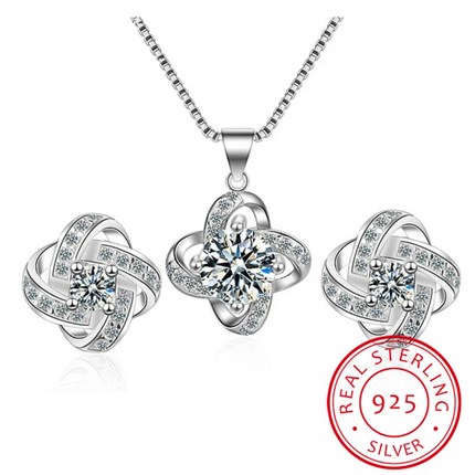 Charmante Liebdesknoop Ketting en Oorbellen Set | Het ideale cadeau!