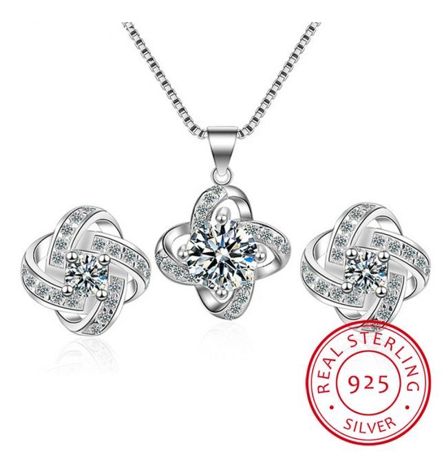 Charmante Liebdesknoop Ketting en Oorbellen Set | Het ideale cadeau!
