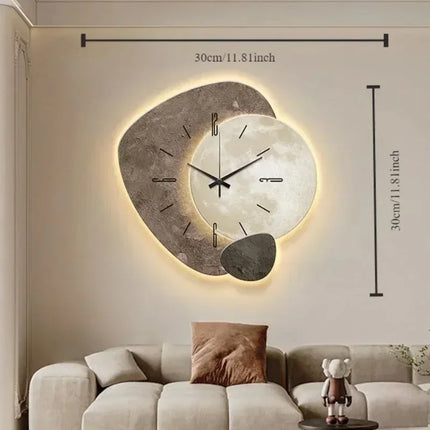 CreamWind Clock – Stijlvolle Moderne Wandklok met LED