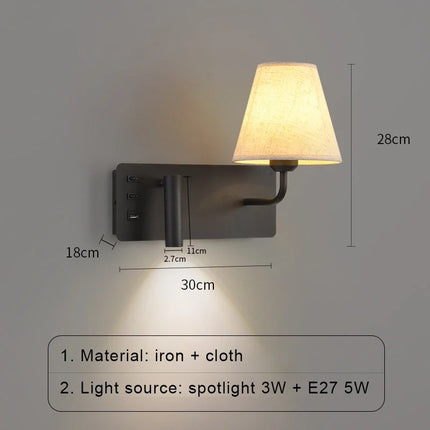 LuminoWall - Minimalistische USB Wandlamp met Leesspot