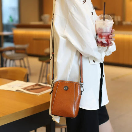LeatherVibe - Elegante Leren Crossbody Tas